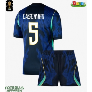 Brasilien Casemiro #5 Bortaställ Barn VM 2026 Kortärmad (+ Korta byxor)